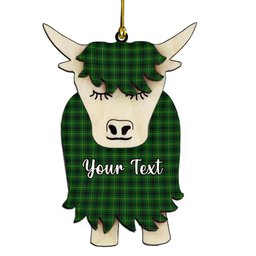 ScotsTee Shop Scottish Arthur Couple Tartan Highland Cow Ornament Acrylic