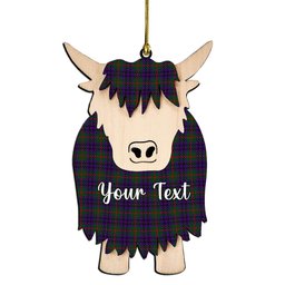 ScotsTee Shop Scottish Austin Wilsons No 137 Couple Tartan Highland Cow Ornament Acrylic