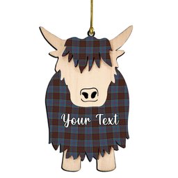 ScotsTee Shop Scottish Anderson Highland Society of London Couple Tartan Highland Cow Ornament Acrylic