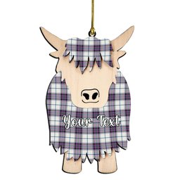 ScotsTee Shop Scottish Alexander of Menstry Dress Ancient Couple Tartan Highland Cow Ornament Acrylic