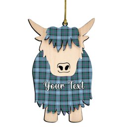 ScotsTee Shop Scottish Alexander of Menstry Hunting Ancient Couple Tartan Highland Cow Ornament Acrylic