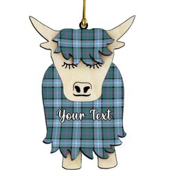 ScotsTee Shop Scottish Alexander of Menstry Hunting Ancient Couple Tartan Highland Cow Ornament Acrylic