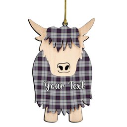 ScotsTee Shop Scottish Alexander of Menstry Dress Couple Tartan Highland Cow Ornament Acrylic