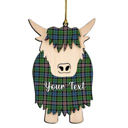 ScotsTee Shop Scottish Allison Ancient Couple Tartan Highland Cow Ornament Acrylic