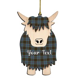 ScotsTee Shop Scottish Anderson Couple Tartan Highland Cow Ornament Acrylic