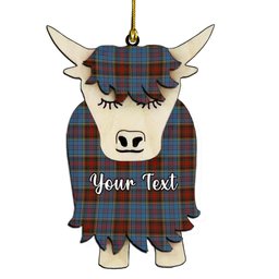 ScotsTee Shop Scottish Anderson MacGregor Hastie 1 Couple Tartan Highland Cow Ornament Acrylic