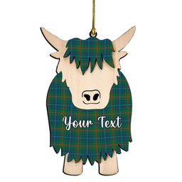 ScotsTee Shop Scottish Aiton Ancient Couple Tartan Highland Cow Ornament Acrylic