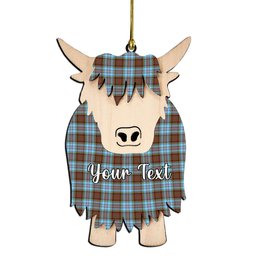 ScotsTee Shop Scottish Anderson Ancient Couple Tartan Highland Cow Ornament Acrylic