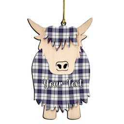 ScotsTee Shop Scottish Alexander of Menstry Dress Modern Couple Tartan Highland Cow Ornament Acrylic