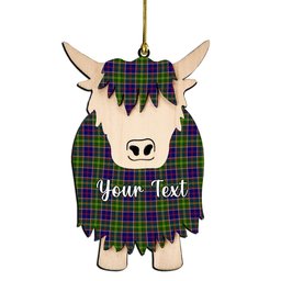 ScotsTee Shop Scottish Arnott Couple Tartan Highland Cow Ornament Acrylic