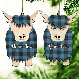 ScotsTee Shop Scottish Angus Ancient Couple Tartan Highland Cow Ornament Acrylic