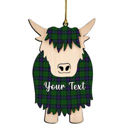 ScotsTee Shop Scottish Armstrong Couple Tartan Highland Cow Ornament Acrylic