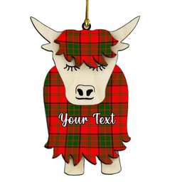 ScotsTee Shop Scottish Adair Couple Tartan Highland Cow Ornament Acrylic