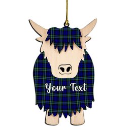 ScotsTee Shop Scottish Arbuthnot Modern Couple Tartan Highland Cow Ornament Acrylic