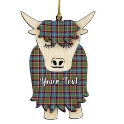 ScotsTee Shop Scottish Aikenhead Couple Tartan Highland Cow Ornament Acrylic
