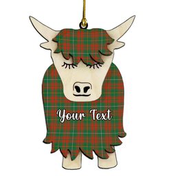 ScotsTee Shop Scottish Bruce Hunting Ancient Couple Tartan Highland Cow Ornament Acrylic