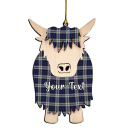 ScotsTee Shop Scottish Baird Dress Couple Tartan Highland Cow Ornament Acrylic