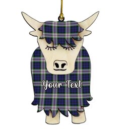 ScotsTee Shop Scottish Baird Dress Couple Tartan Highland Cow Ornament Acrylic