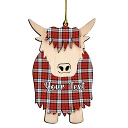 ScotsTee Shop Scottish Brodie Dress Ancient Couple Tartan Highland Cow Ornament Acrylic