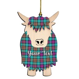 ScotsTee Shop Scottish Buchanan Inauguration Couple Tartan Highland Cow Ornament Acrylic