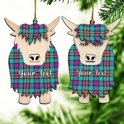 ScotsTee Shop Scottish Buchanan Inauguration Couple Tartan Highland Cow Ornament Acrylic