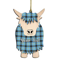 ScotsTee Shop Scottish Bell of the Borders Modern Couple Tartan Highland Cow Ornament Acrylic