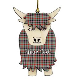 ScotsTee Shop Scottish Bruce of Kinnaird Modern Couple Tartan Highland Cow Ornament Acrylic