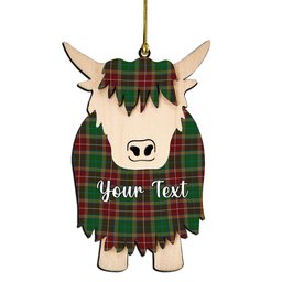 ScotsTee Shop Scottish Baxter Couple Tartan Highland Cow Ornament Acrylic
