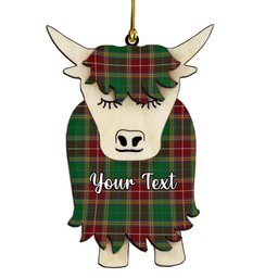 ScotsTee Shop Scottish Baxter Couple Tartan Highland Cow Ornament Acrylic