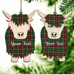ScotsTee Shop Scottish Baxter Couple Tartan Highland Cow Ornament Acrylic