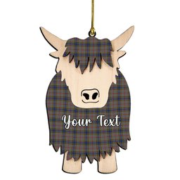ScotsTee Shop Scottish Balfour Couple Tartan Highland Cow Ornament Acrylic