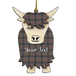 ScotsTee Shop Scottish Balfour Couple Tartan Highland Cow Ornament Acrylic