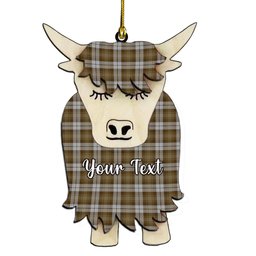 ScotsTee Shop Scottish Baillie Dress Couple Tartan Highland Cow Ornament Acrylic