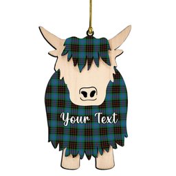 ScotsTee Shop Scottish Brodie Hunting Ancient Couple Tartan Highland Cow Ornament Acrylic