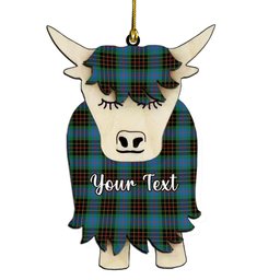 ScotsTee Shop Scottish Brodie Hunting Ancient Couple Tartan Highland Cow Ornament Acrylic