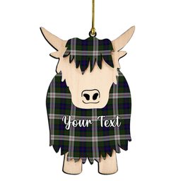 ScotsTee Shop Scottish Blair Dress Couple Tartan Highland Cow Ornament Acrylic