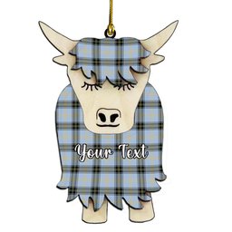 ScotsTee Shop Scottish Bell of the Borders Ancient Couple Tartan Highland Cow Ornament Acrylic