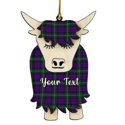 ScotsTee Shop Scottish Baillie Highland Society Couple Tartan Highland Cow Ornament Acrylic
