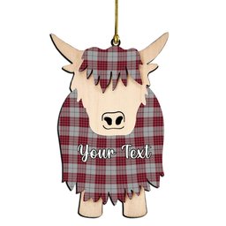 ScotsTee Shop Scottish Buchanan 1842 Couple Tartan Highland Cow Ornament Acrylic