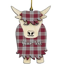 ScotsTee Shop Scottish Buchanan 1842 Couple Tartan Highland Cow Ornament Acrylic