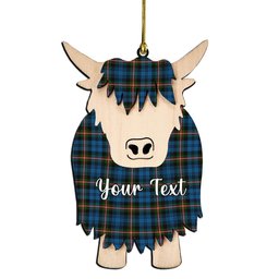 ScotsTee Shop Scottish Blanton Dress Couple Tartan Highland Cow Ornament Acrylic