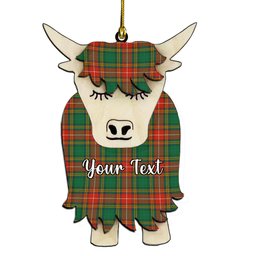 ScotsTee Shop Scottish Baxter Ancient Couple Tartan Highland Cow Ornament Acrylic