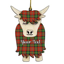 ScotsTee Shop Scottish Boyd Ancient Couple Tartan Highland Cow Ornament Acrylic