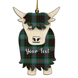 ScotsTee Shop Scottish Brodie Hunting Couple Tartan Highland Cow Ornament Acrylic