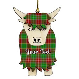 ScotsTee Shop Scottish Baxter Modern Couple Tartan Highland Cow Ornament Acrylic