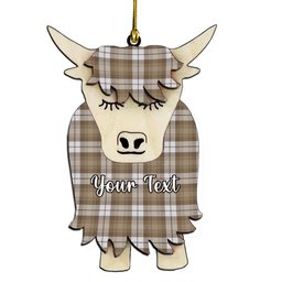ScotsTee Shop Scottish Baillie Dress Ancient Clan Couple Tartan Highland Cow Ornament Acrylic
