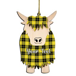ScotsTee Shop Scottish Barclay Dress Modern Couple Tartan Highland Cow Ornament Acrylic