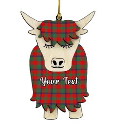 ScotsTee Shop Scottish Bruce Old Modern Couple Tartan Highland Cow Ornament Acrylic