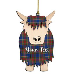 ScotsTee Shop Scottish Beattie (Beatty) Modern Couple Tartan Highland Cow Ornament Acrylic
