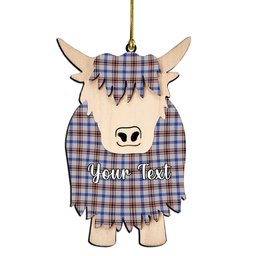 ScotsTee Shop Scottish Boswell Couple Tartan Highland Cow Ornament Acrylic